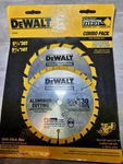 Dewalt DW9058 5-3/8 Carbide Saw Blade Combo Pack 30T Aluminum & 16T Wood. Fixed Price $24.99.