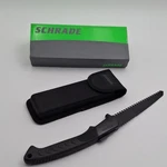 Schrade SCSAW1 Pocketknife Folding Serrated Blade Black W/ Sheath & Box. Fixed Price $19.50.