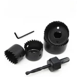 6 Pcs Hole Saw Kit, Drill Bit Set, With Mandrels Black. Fixed Price $8.08.
