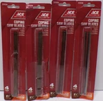 Ace 6-1/2" Coping Saw Blades 20 Tpi Medium 2375236 4 Pieces Each. Fixed Price $15.99.