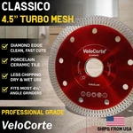 Velocorte Classico 4.5" Diamond Turbo Mesh Saw Blade For Porcelain/ceramic Tile. Fixed Price $19.99.