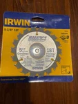 Irwin Marathon 14015 5-3/8" 18T 10MM Framing/ripping Cordless Circular Saw Blade. Fixed Price $8.50.