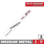 Milwaukee 48-00-5787 Sawzall Torch 9" 14-TPI Blades, 5-PACK. Fixed Price $15.00.