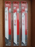 Milwaukee 48-00-5093 8" 8/12TPI Multi-material 3X Life Sawzall Blade 5-PACK. Fixed Price $45.00.
