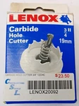Lenox 20092-12CHC 3/4" Carbide Hole Saw Cutter Usa. Fixed Price $23.00.