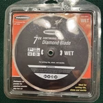 New - Warrior 7" Continuous Rim Diamond Wet Saw Blade. Tile Stone, Marble. Fixed Price $9.00.