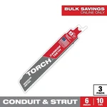 Milwaukee 6 In. 10TPI The Torch Carbide Teeth Metal Cutting Sawzall Blade 3-PACK. Fixed Price $10.95.