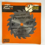 Black & Decker Piranha 6-1/2" Carbide Saw Blade 18 Teeth New Ripping Crosscut. Fixed Price $14.99.