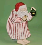 Department 56 Flat Santa Claus Striped Pajamas Christmas Ornament Vintage. Fixed Price $8.00.