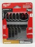Milwaukee 49-25-1135 Oscillating Multi-tool Titanium Wood Blade Set 5-PK New. Fixed Price $19.99.
