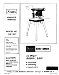Craftsman 113.23112 Radial Saw Owners Instruction Manual. Fixed Price $20.24.