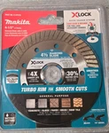 Makita E-07216 X-lock Turbo Rim Diamond Blade For Masonry Cutting 4-1/2" Set OF4. Fixed Price $44.00.