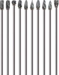 Sworker 10PCS Long Carbide Burr Set 1/8" Shank Total 4.4" Compatible With D.... Fixed Price $25.29.
