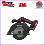 Hyper Tough 20V 6.5IN. Brushless Circular Saw, With 2.0AH Battery Pack Stand. Fixed Price $65.27.