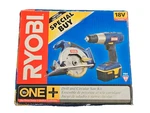 New Ryobi One+ 18V Cordless 2-TOOL Combo Drill & Circular Saw Kit P206 P501. Fixed Price $79.10.