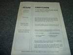 Sears Craftsman 315.109020 Circular Saw 7 1/4" Owner Operator Instruction Manual. Fixed Price $113.58.