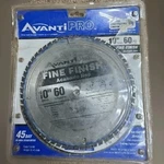 Avanti Pro 10" 60 Tooth Fine Finish Circular Saw Thin Kerf Carbide Blade Gc. Fixed Price $10.99.