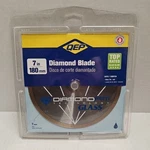 Qep 7" 180MM Continuous Rim Diamond Blade - Max Rpm 5000 5/8 Center Hole. Fixed Price $25.00.