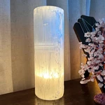 Selenite Crystal Table Lamp, Large Unique Tower, Available In Three Size. Fixed Price $579.62.
