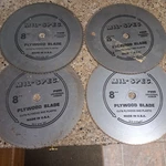 4 Mil-spec 8" P800 Plywood / Plastic Saw Blade Universal Arbor. Fixed Price $15.00.