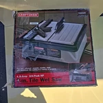 Craftsman 7-INCH Tile Wet Saw 120V 60 Hz Used Missing Parts. Fixed Price $23.99.