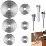 Rotary Drill Saw Blades Set, Steel Disc Wheel With Mandrel For Dremel Tools. Fixed Price $16.48.