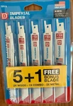 Imperial Blades 5 + 1 Variety Pack Reciprocating Saw. Fixed Price $9.99.