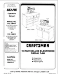 Craftsman 113.198411 113.198611 Radial Saw Owners Instruction Manual. Fixed Price $20.24.