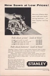Stanley Vintage Magazine Ad 1957 Original Print Circular Saw Full Page B&w. Fixed Price $7.77.