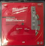Milwaukee 49-93-7235 12" Asphalt & Green Concrete Diamond Segmented Saw Blade. Fixed Price $110.00.