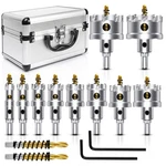 Asnomy 12PCS Tct Hole Saw Kit For Hard Lochs Ge, 5/8"-2-1/8". Fixed Price $77.28.