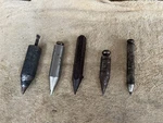 Old 5 Set Plumb Bobs 11OZ-8OZ-7OZ-4OZ-3OZ Ready To Work. Fixed Price $19.00.