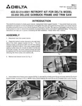 Delta Rockwell SB-2-1 Retrofit Kit For 33-050 Deluxe Sawbuck Instructions. Fixed Price $20.24.