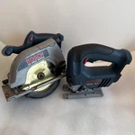 Bosch 24 V Series 6 1/2" Circular & Cordless Jigsaw W/2 Chargers + Bag. Fixed Price $109.95.