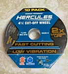 Hercules 4-1/2 Cut-off Wheel 10-PACK #57069. Fixed Price $12.95.