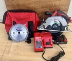 Milwaukee M18 6-1/2 In Circular Saw Kit + 18V Li-ion Battery Charger Bag Tested. Fixed Price $157.21.