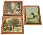 (3) Vtg Tile Art Chicago, New York City Metropolitan Street Scene 1900'S Print. Fixed Price $59.00.