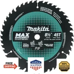Makita E-06965 Max Efficiency 8-1/2" 45 Tooth Thin Kerf Miter Saw Blade. Fixed Price $87.84.