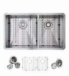 Glacier Bay Undermount 33 60/40 Double Bowl Stainless Kitchen Sink. Fixed Price $200.00.