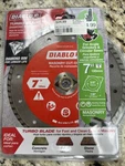 Brand New Package Diablo 7 Inch Diamond Turbo Masonry Cut Off Saw Blade. Fixed Price $24.99.