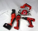 Milwaukee 18V Cordless Circular Work Light Hammer Drill Sawzall Hatchet Bag. Fixed Price $99.99.