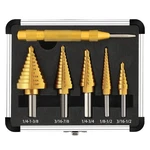 Comoware 5PCS Step Drill Bit Set Titanium Hss 3/16"-1-3/8" Metal Hole Cutter. Fixed Price $37.99.