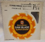 Vintage Black & Decker Plywood Paneling Hollow Ground 7 1/4" Saw Blade.... Fixed Price $14.95.