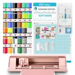 Silhouette Cameo 5 Smart Cutting Machine Pink Starter Bundle Designer Kit Alpha. Fixed Price $542.99.