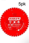 5 Pack Of Freud D1040X 10" Tooth General Purpose Diablo Saw Blades. Fixed Price $145.00.