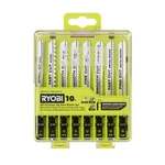 (10-PIECE) Ryobi Jig Saw Blade Set, All Purpose, Universal, Wood Plastic Metal. Fixed Price $12.80.