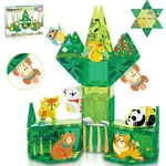 Picassotiles Magnet Building Blocks Forest Animal Theme Toy Set With 8 Char. Fixed Price $44.07.