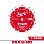 Milwaukee 48-40-0742 7-1/4" 24T Thick Kerf Framing Circular Saw Blade (2 Pk). Fixed Price $20.99.