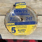 Irwin Classic Series 15130TA 7-1/4 24T Circular Saw Blade Framing Ripping. Fixed Price $12.00.