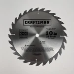 Craftsman C100 10" X 28 Tooth 5/8 Arbor Carbide General Purpose Circular Blade. Fixed Price $12.95.